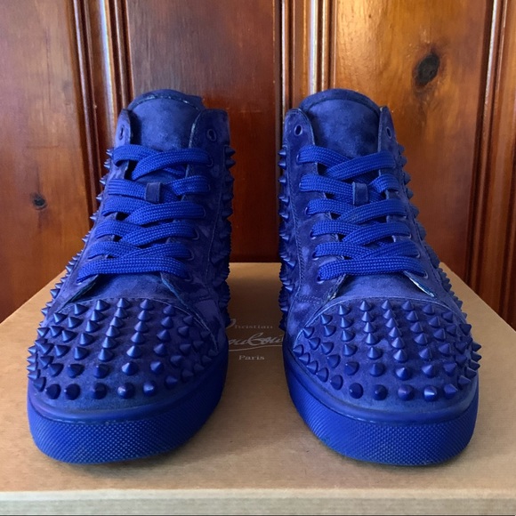 Christian Louboutin Louis Spike Flat Atlantic Blue EU 43 US 10 - Picture 3 of 13